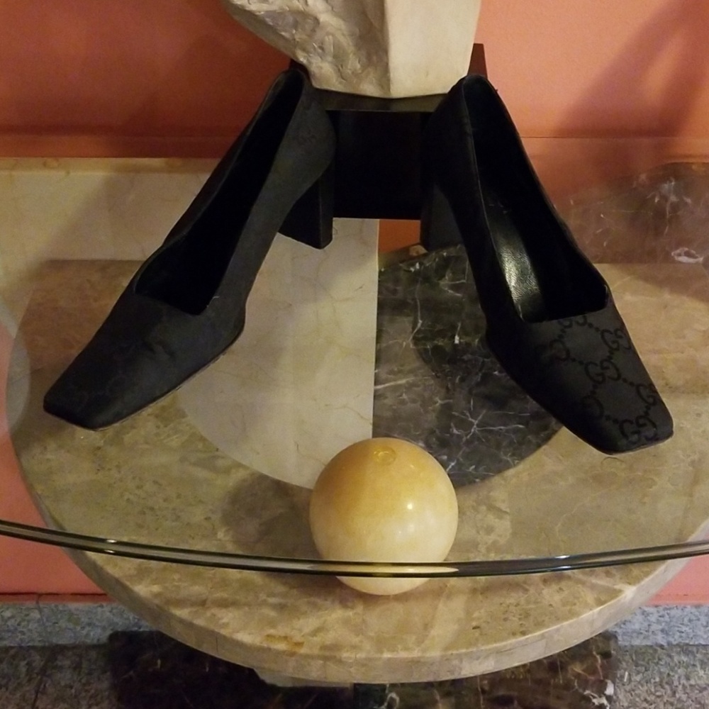 (Sold) Black Gucci monogram shoes (sold)